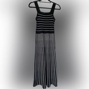 Banana Republic Knit Black and White Striped Dress SZ S